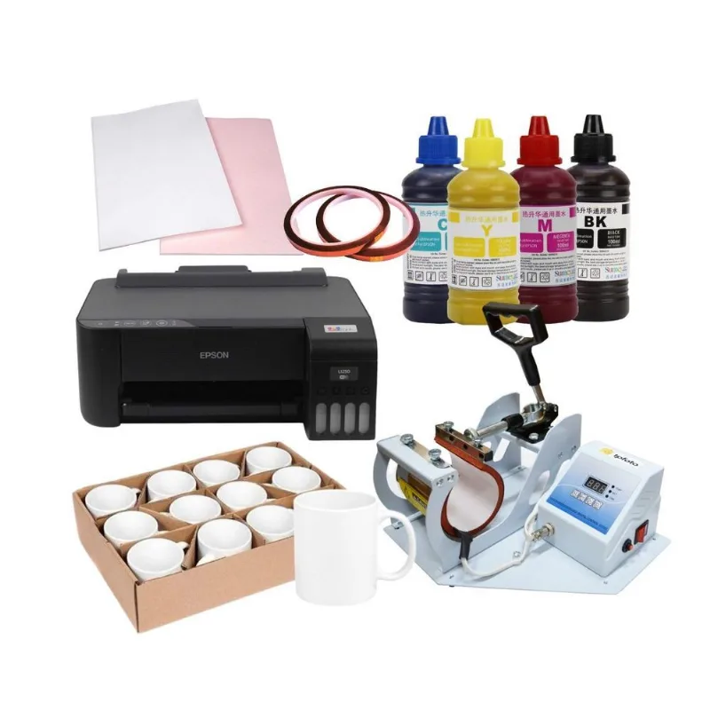 Kit Sublimação Prensa De Caneca Bivolt 12 Canecas Impressora