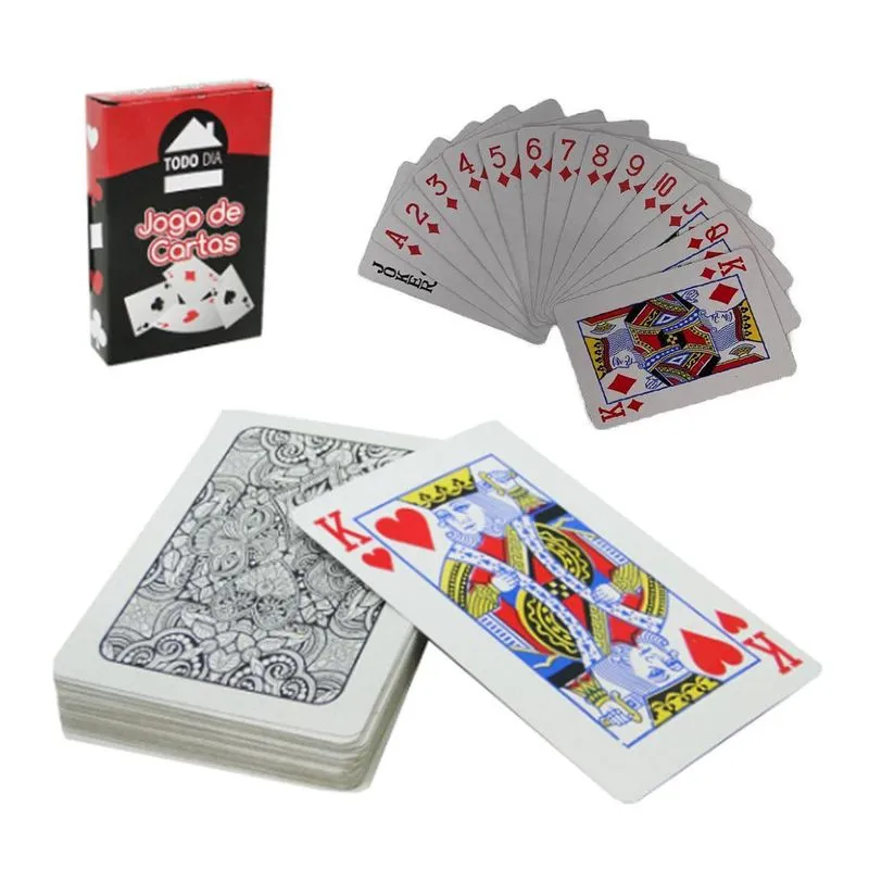 Baralho Jogo De 54 Cartas Papel Verso Preto