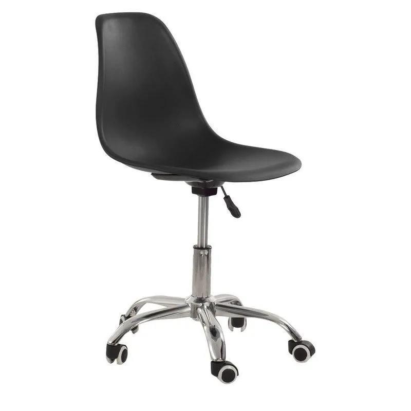 Cadeira Com Rodízios Eames Office Preto