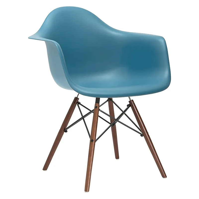 Cadeira Eames Eiffel DAW - Turquesa - Madeira escura
