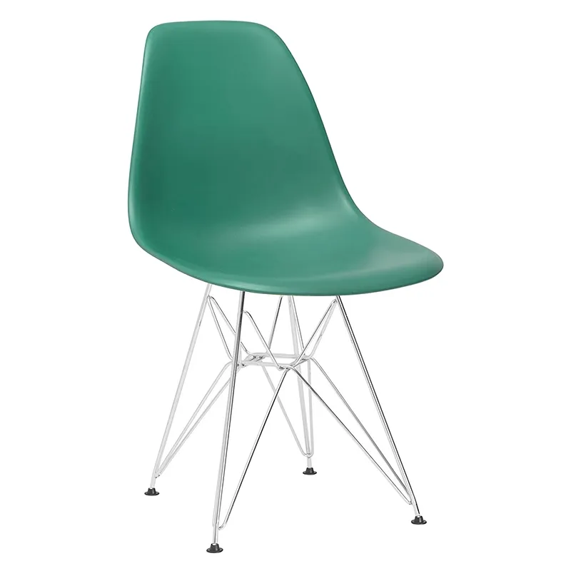 Cadeira Eames DKR - Verde escuro - Base cromada