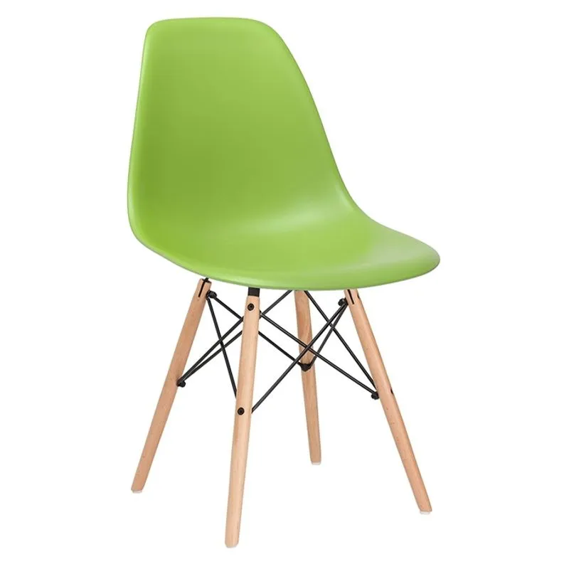 KIT - Mesa Eames 80 cm branco + 3 cadeiras Eames DSW - Verde claro