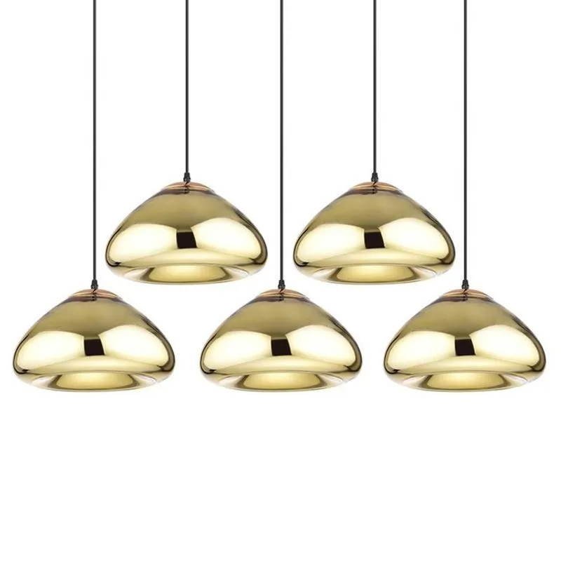 Kit 5 Luminárias Void Berlim Dourado Dourado