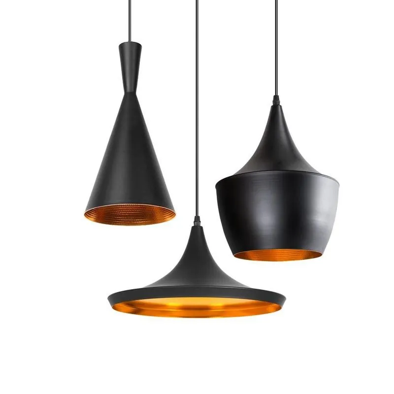 Conjunto De Luminárias Preto Com Interior Cobre