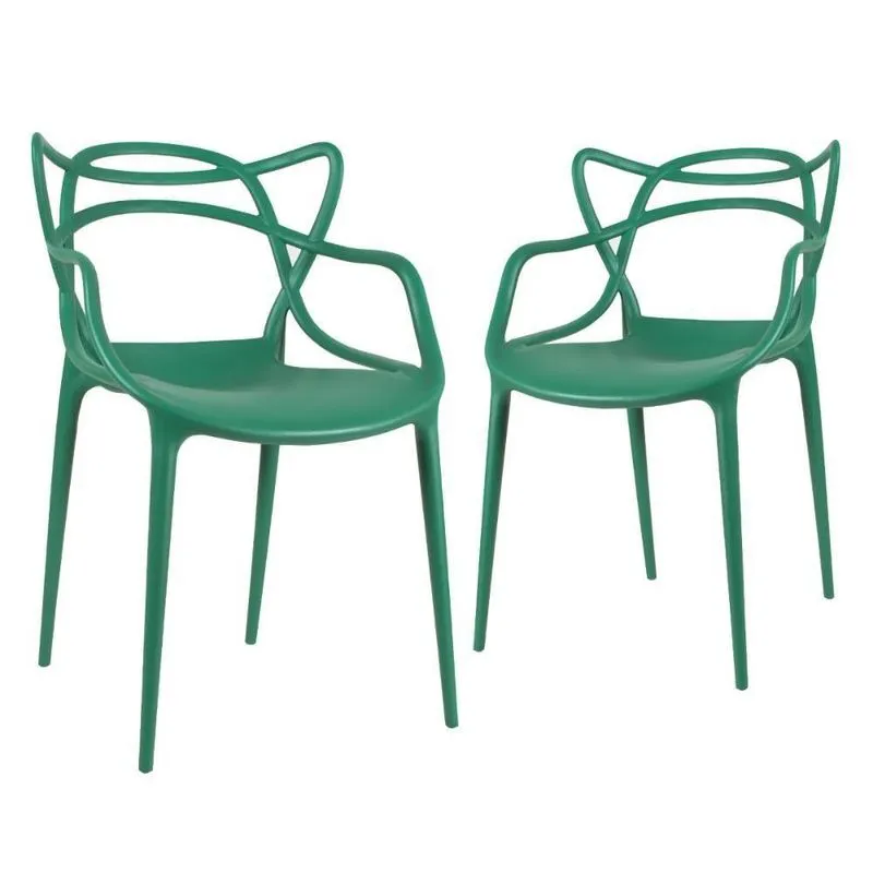 Kit - 2 X Cadeiras Masters Allegra - Verde Escuro