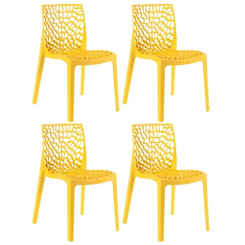 Kit - 4 x cadeiras Gruvyer - Amarelo