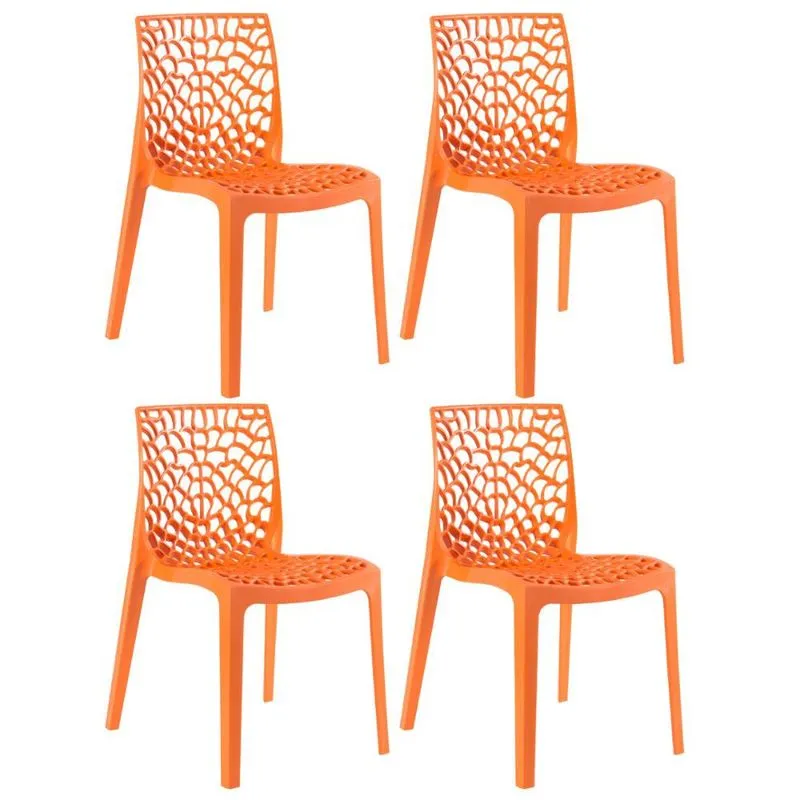 Kit - 4 x cadeiras Gruvyer - Laranja