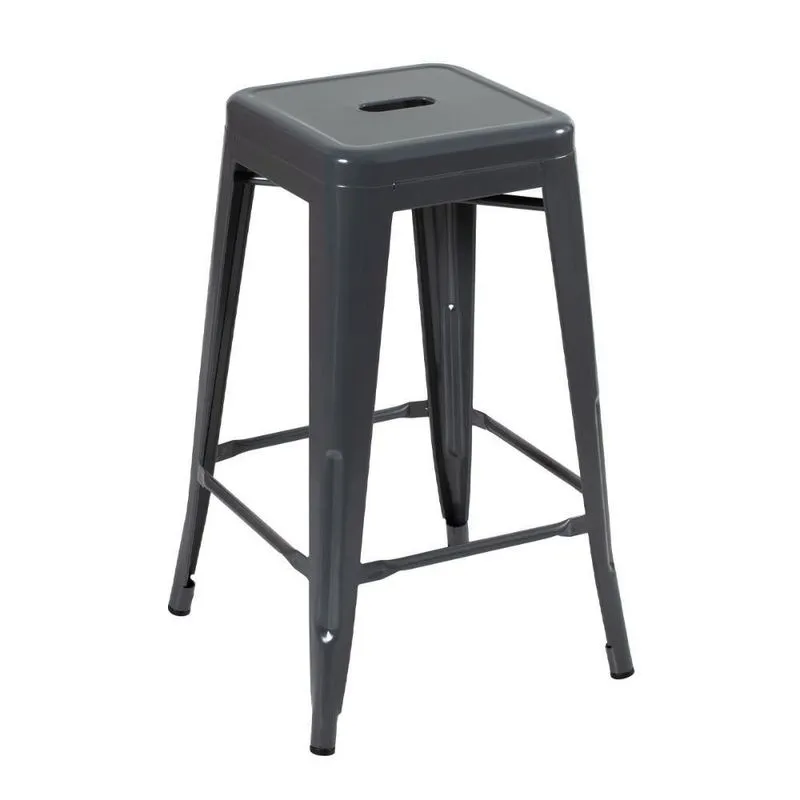 Banqueta Média Iron Tolix 66 Cm Cinza Escuro Cinza-escuro