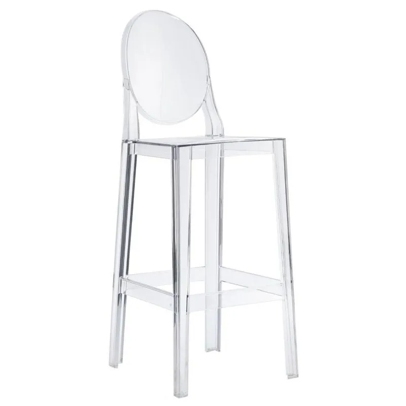 Banqueta Alta Miss Sophia - Victoria Ghost - 76 Cm - Incolor - Transparente