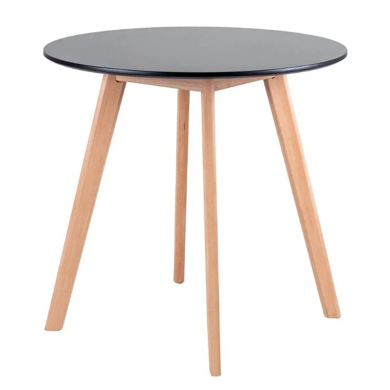 Mesa de jantar redonda Leda - 70 cm - Preto