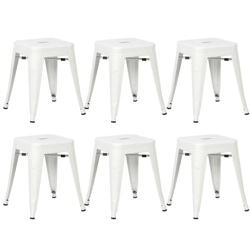 Kit - 6 x banquetas baixas Iron Tolix - 45 cm - Branco