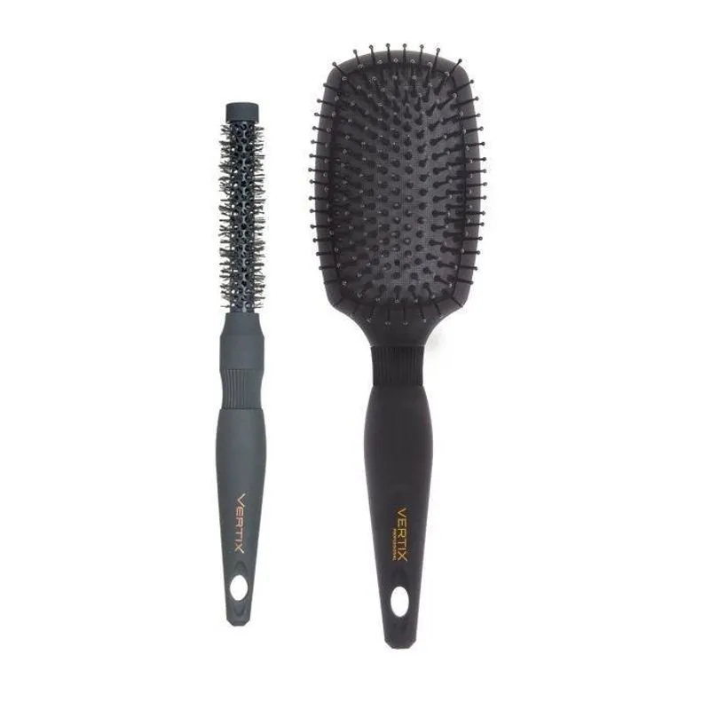 Kit 02 Escovas De Cabelo Vertix Nano Silver Hot Ion - Belliz