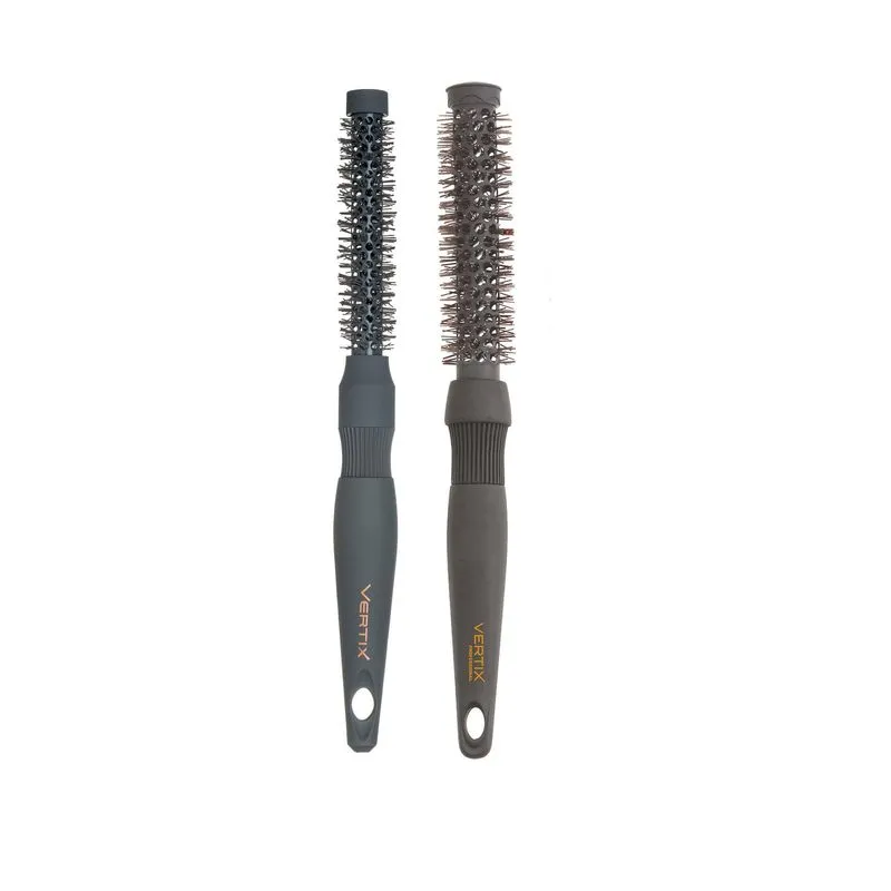 Kit 02 Escovas Cabelo Vazadas Vertix Nano Silver Hot Ion