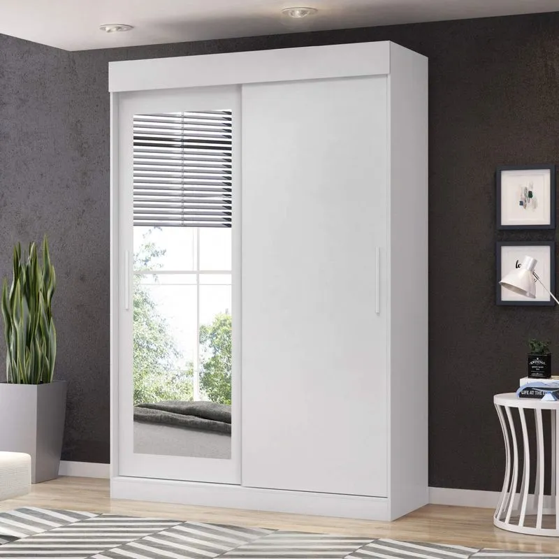 Guarda Roupa com Espelho 2 Portas 2 Gavetas Fit Espresso Móveis