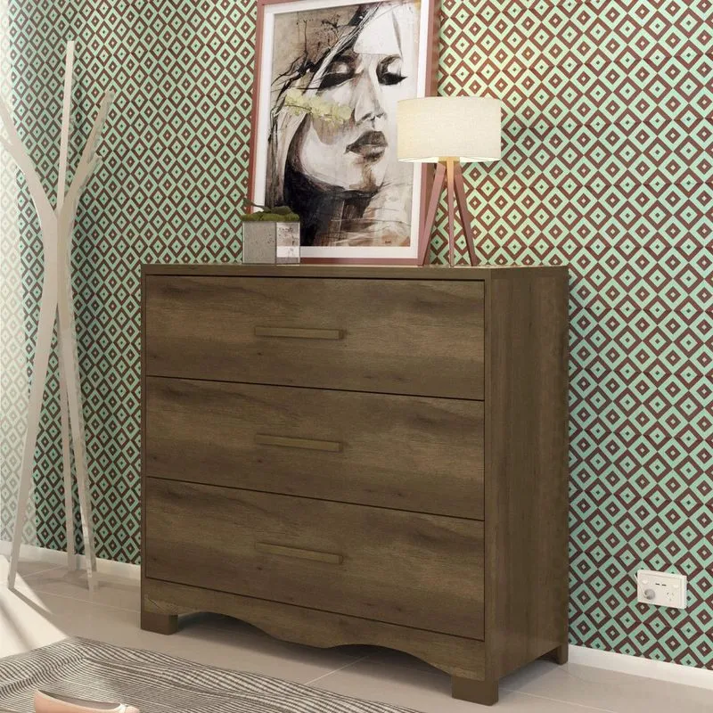 Cômoda 3 Gavetas Turim Espresso Móveis