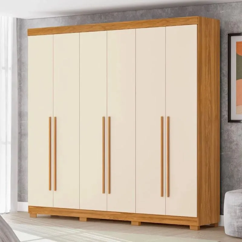 Guarda Roupa 6 Portas Belém Albatroz com 4 Gavetas Carvalho Off White