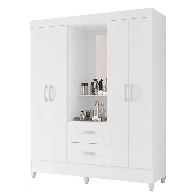 Roupeiro Capela 04 Portas 02 Gavetas Mobi 8700241 Branco Fosco - Albatroz