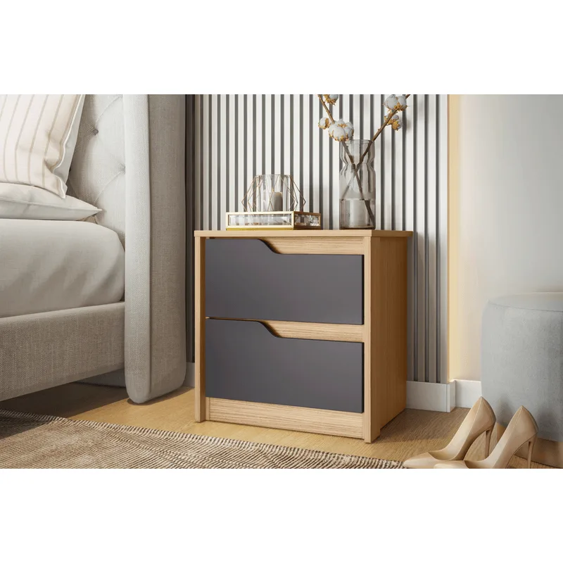 Mesa de Cabeceira Doble Móveis Albatroz Nature Titanium
