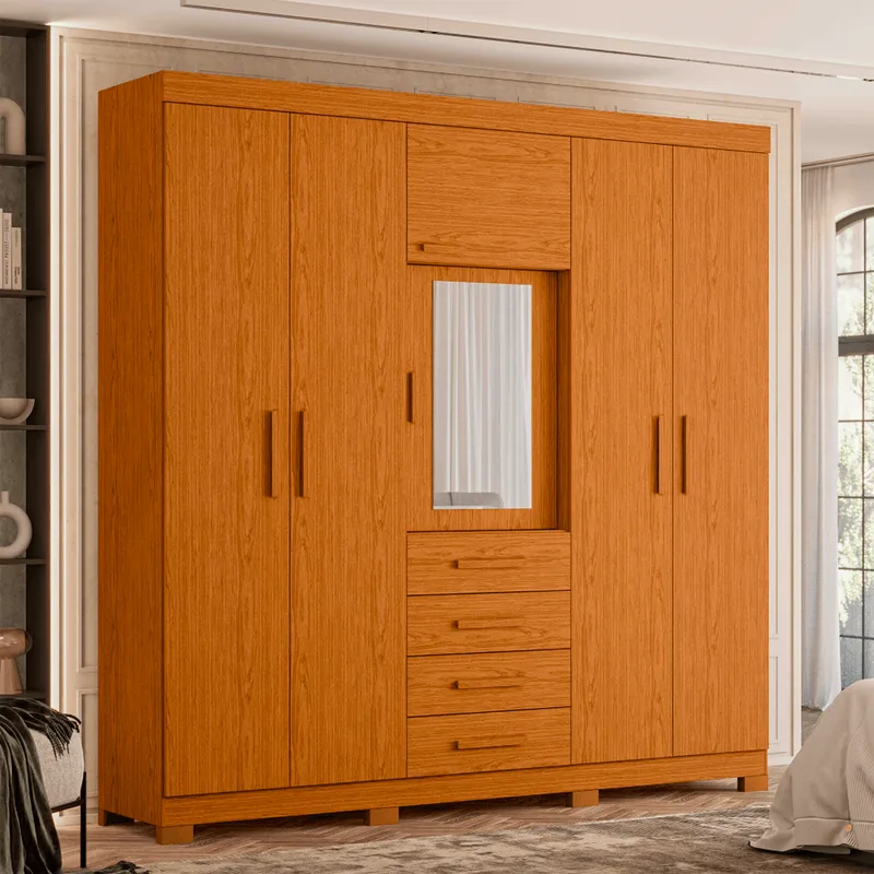 Guarda Roupa Virtus Albatroz 6 Portas Cinamomo Cinamomo