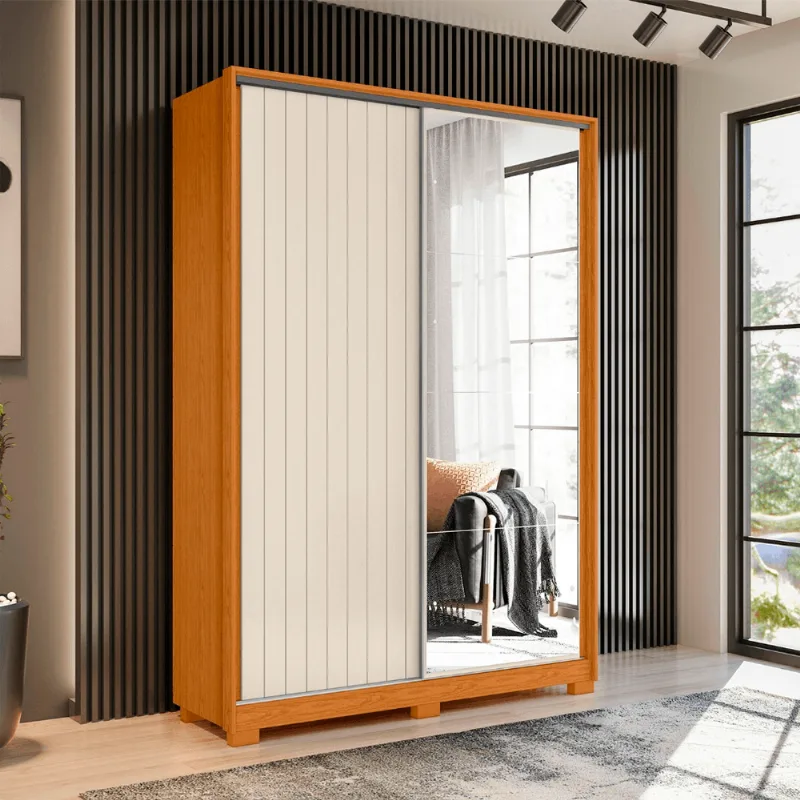 Guarda Roupa Albatroz Frizatto 2 portas com Espelho Cinamomo/Off white Cinamomo/off white
