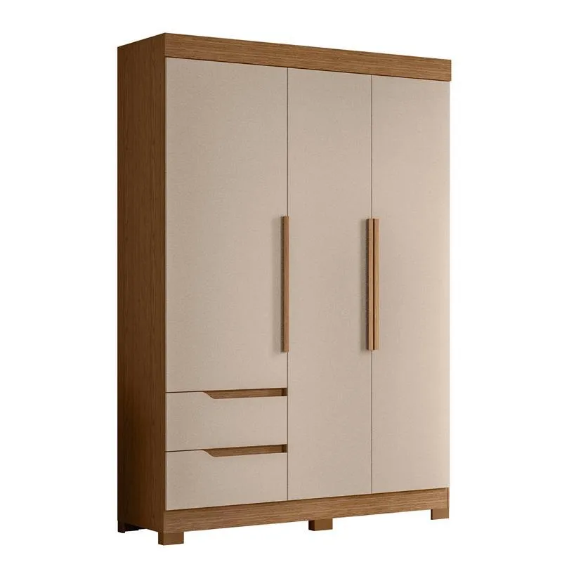 Guarda Roupa 3 Portas Vivacce Solteiro Jatobá / Fendi Metallic - Albatroz