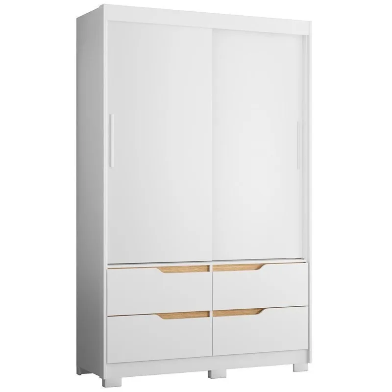 Guarda Roupa Solteiro Sole 2 Portas E 4 Gavetas Branco-freijó - Móveis Albatroz Branco-freijó