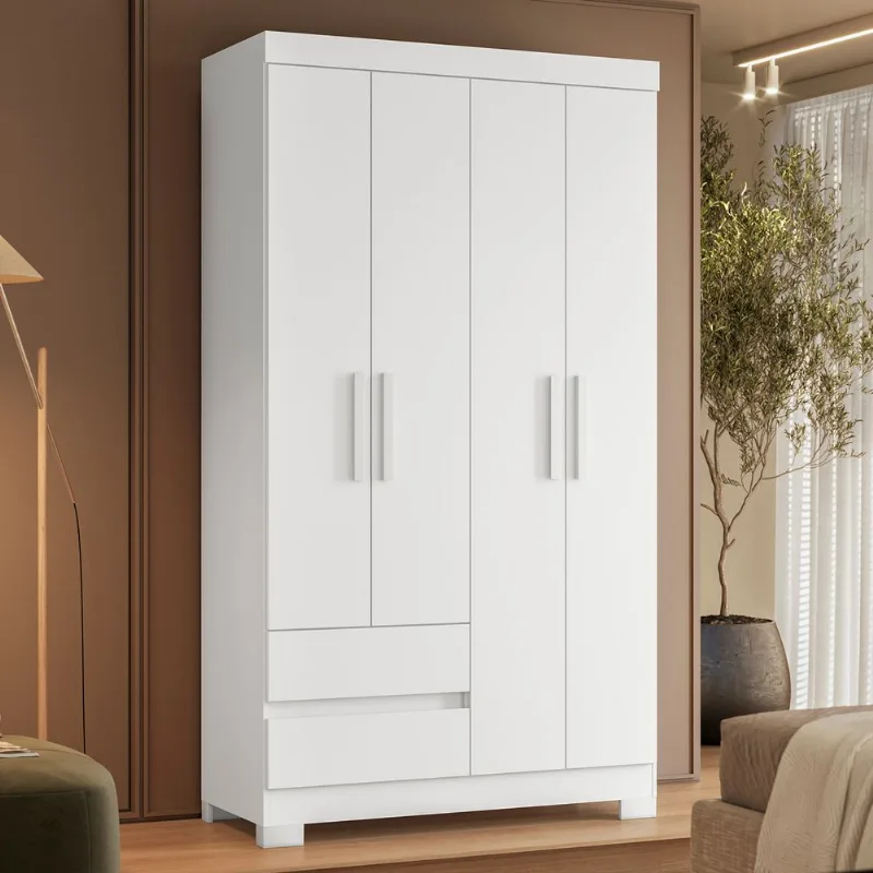 Guarda Roupa Albatroz Linhares 4 portas 2 Gavetas Quadriflex