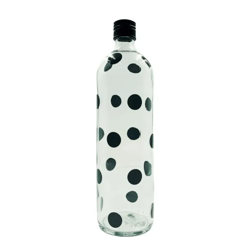 Garrafa de Vidro Pois Preto - Casa Toco