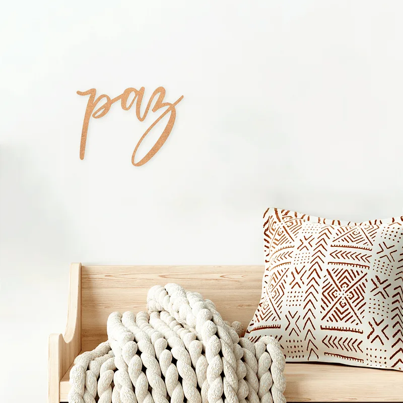 Lettering de Parede Paz PL023MDF