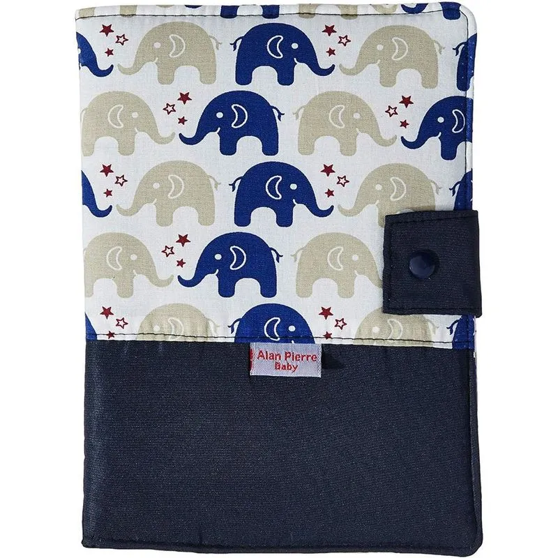 Capa para cartão de vacinação - passinho do elefante azul