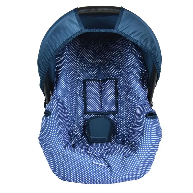 Capa Para Bebe Conforto - Marinho Com Poá Branco