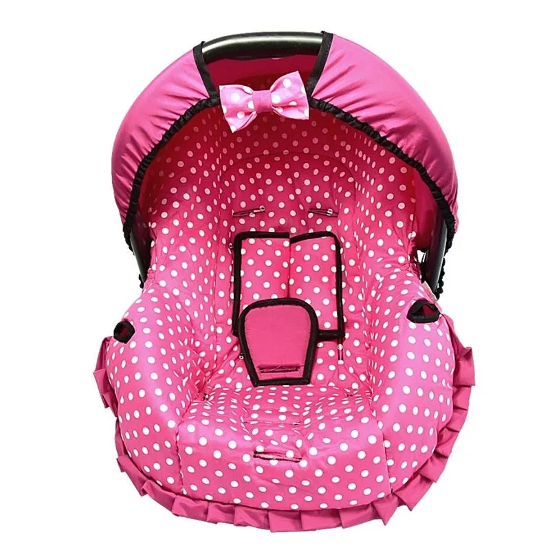 Capa Para Bebe Conforto - Pink Bola Branca