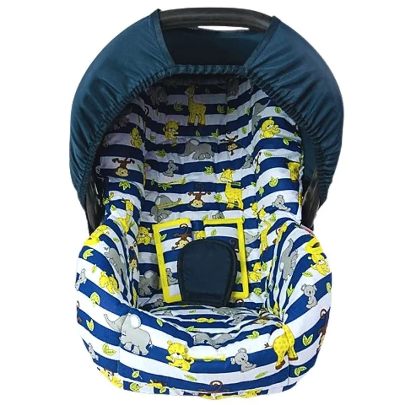 Capa Para Bebe Conforto - Safari Listra Azul