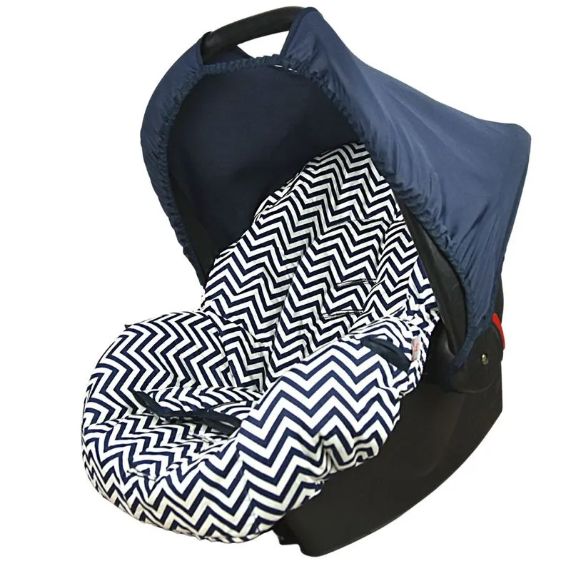 Capa Para Bebe Conforto - Chevron Marinho