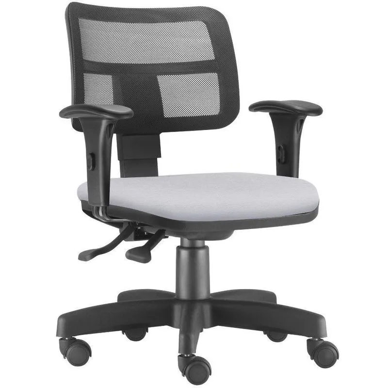 Cadeira Giratória Zip L02 Escritório Couro Sintético Branco