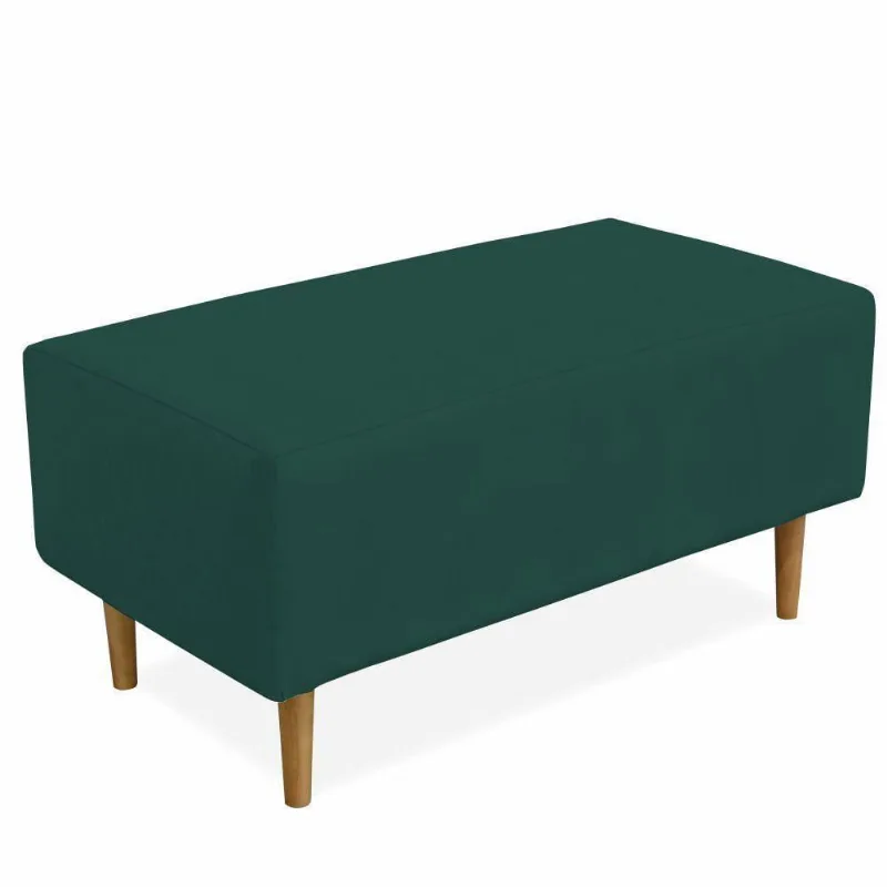 Puff Decorativo Sala de Estar Cléo W01 Pés Palito 90 cm Suede Verde Musgo - Lyam Decor