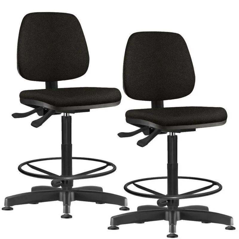 Kit 2 Cadeiras Caixa Alta Giratória Job Preto