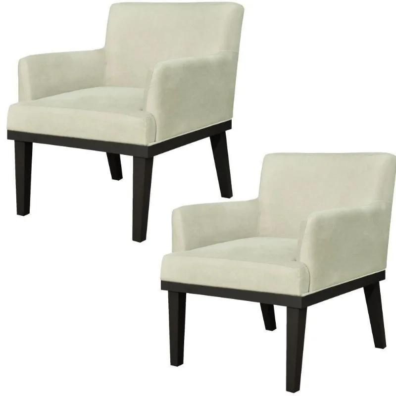 Kit 02 Poltronas Beatriz W01 Suede Bege