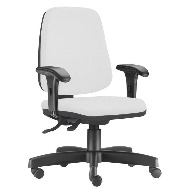 Cadeira Job L02 Diretor Executiva Couro Sintético Branco