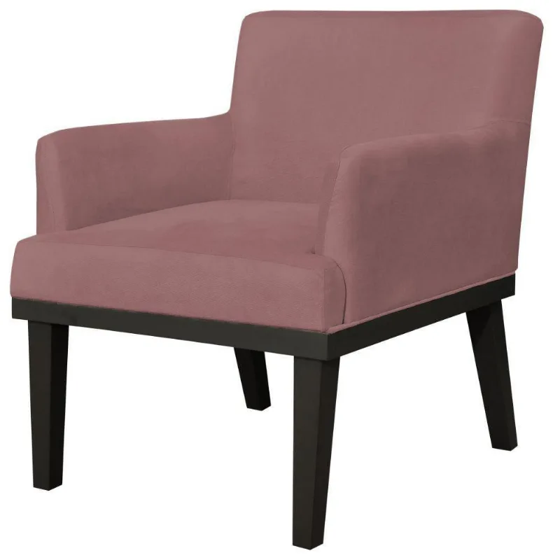 Poltrona Decorativa Para Sala de Estar e Recepção Beatriz W01 Suede Rosê - Lyam Decor