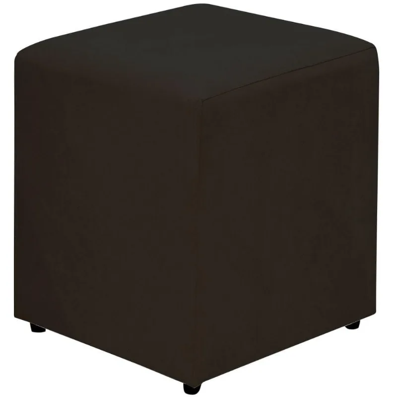 Puff Quadrado Decorativo L02 Sala de Estar Suede Preto - Lyam Decor