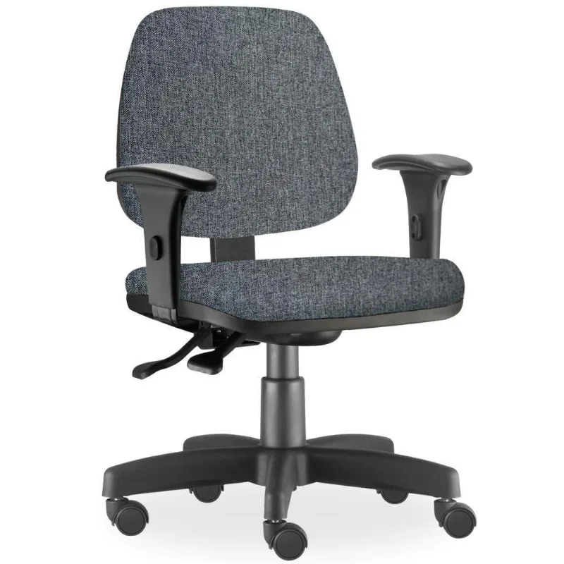 Cadeira de Escritório Giratória Executiva Ergonômica Job L02 Linho Chumbo - Lyam Decor - Lyam Decor