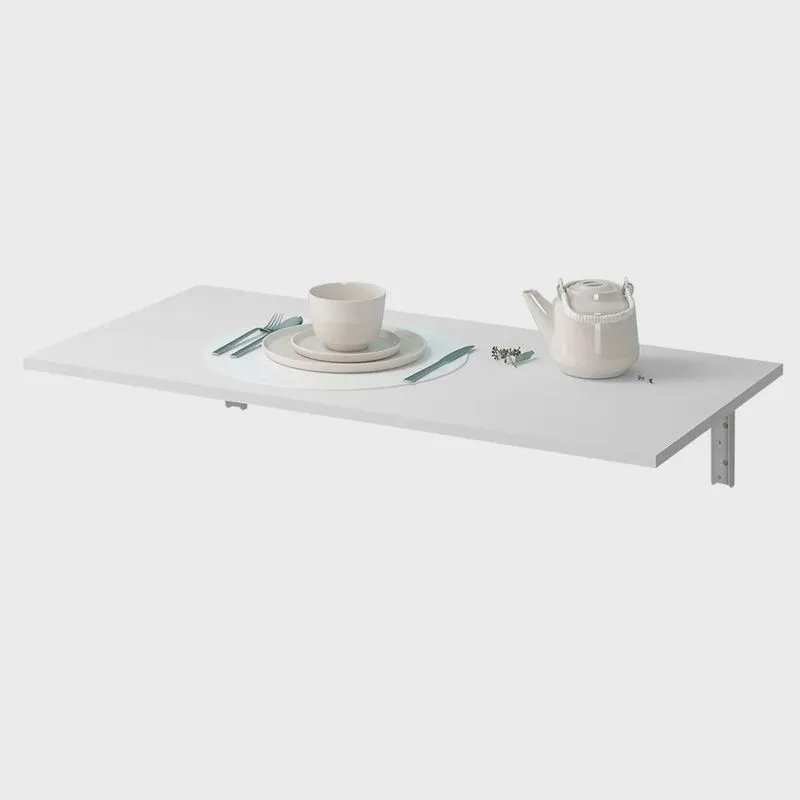 Mesa Dobrável de Parede Cozinha Escritório Slim L03 Suspensa 68x45 bp Branco Fosco - Lyam Decor