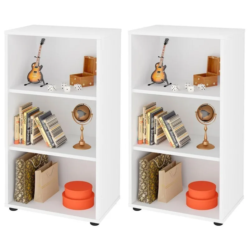 Kit 2 Estantes Com 2 Prateleiras Clean A2 81X45 Cm Branco - Lyam Decor