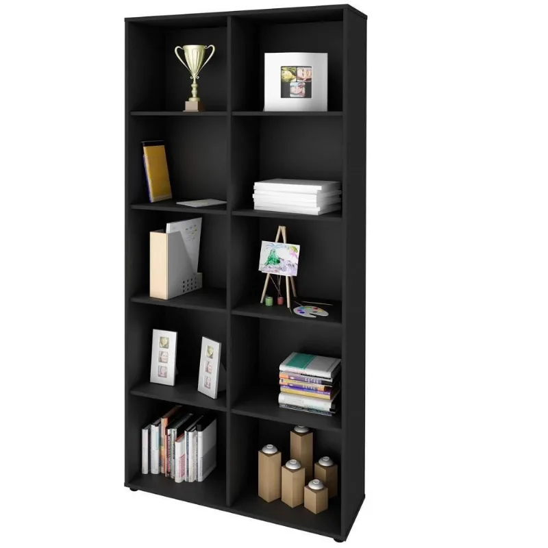 Estante Multiuso Com 10 Nichos Clean A02 187X90 Preto - Lyam Decor