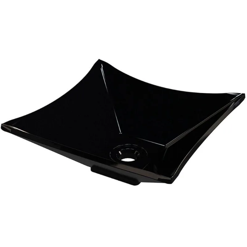 Cuba De Apoio Para Banheiro Quadrada Lux Preto - Lyam Decor