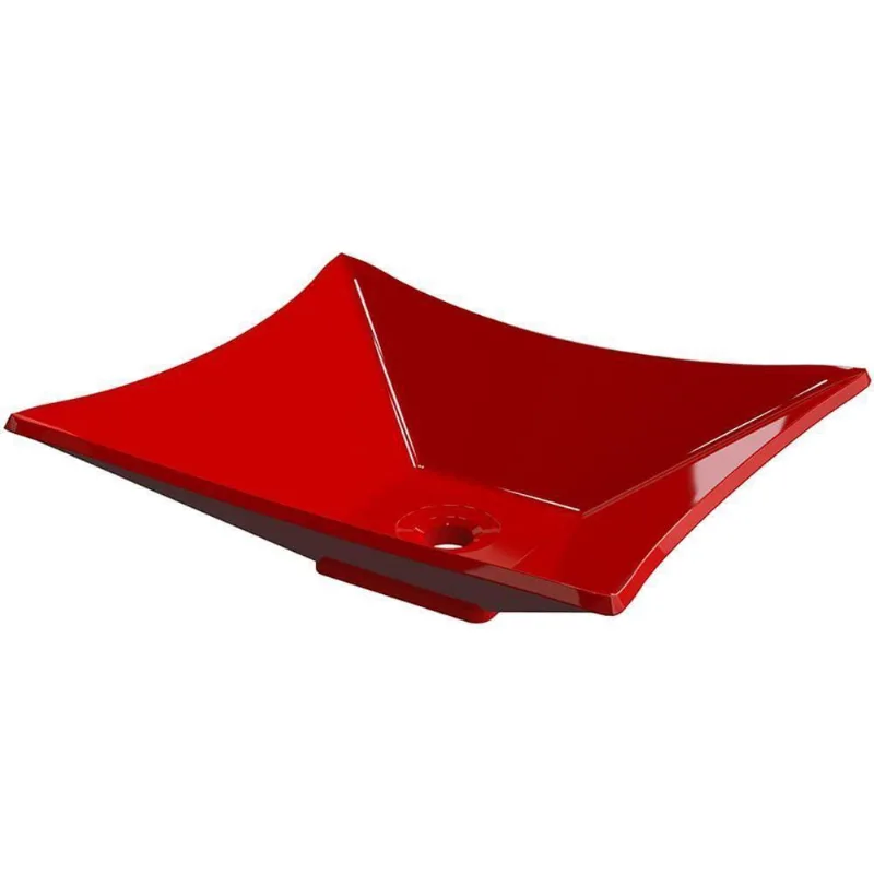 Cuba De Apoio Retangular C01 Para Banheiro Lux L38 Vermelho