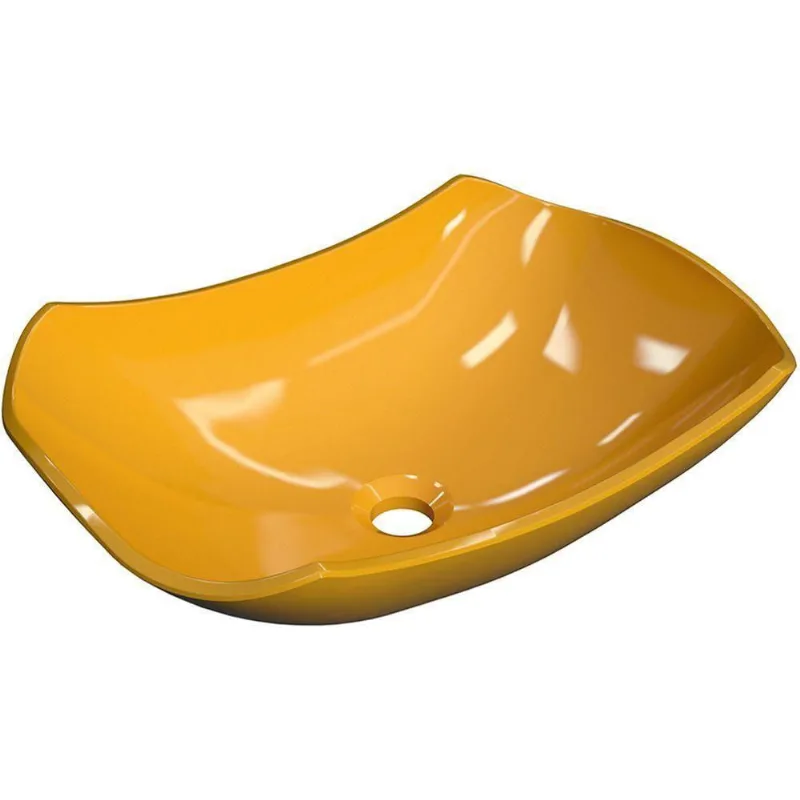 Cuba De Apoio Abaulada C01 Para Banheiro Lux L42 Amarelo