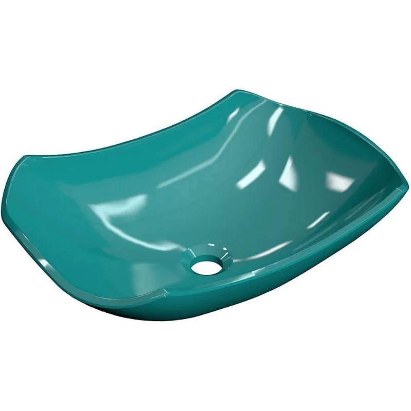 Cuba De Apoio Abaulada C01 Banheiro Lux L42 Azul Turquesa