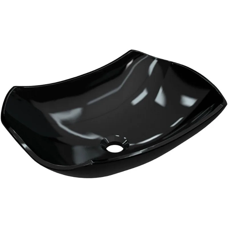 Cuba De Apoio Abaulada C01 Banheiro Lux L42 Preto Brilho
